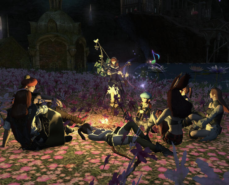 Aedean's serenade after a day of adventures