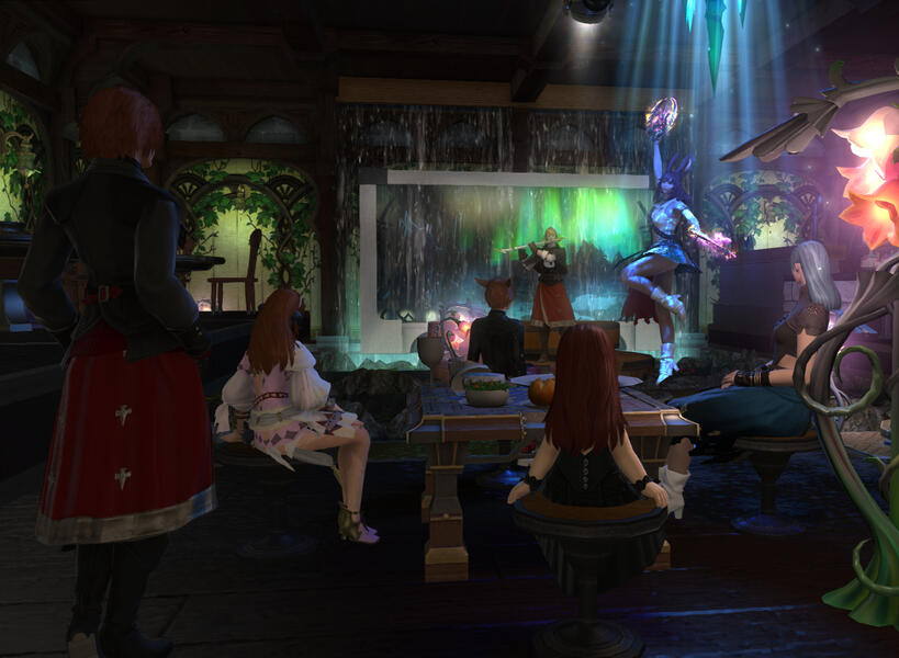 Catrìona performs a dance to Valorye's piping tunes